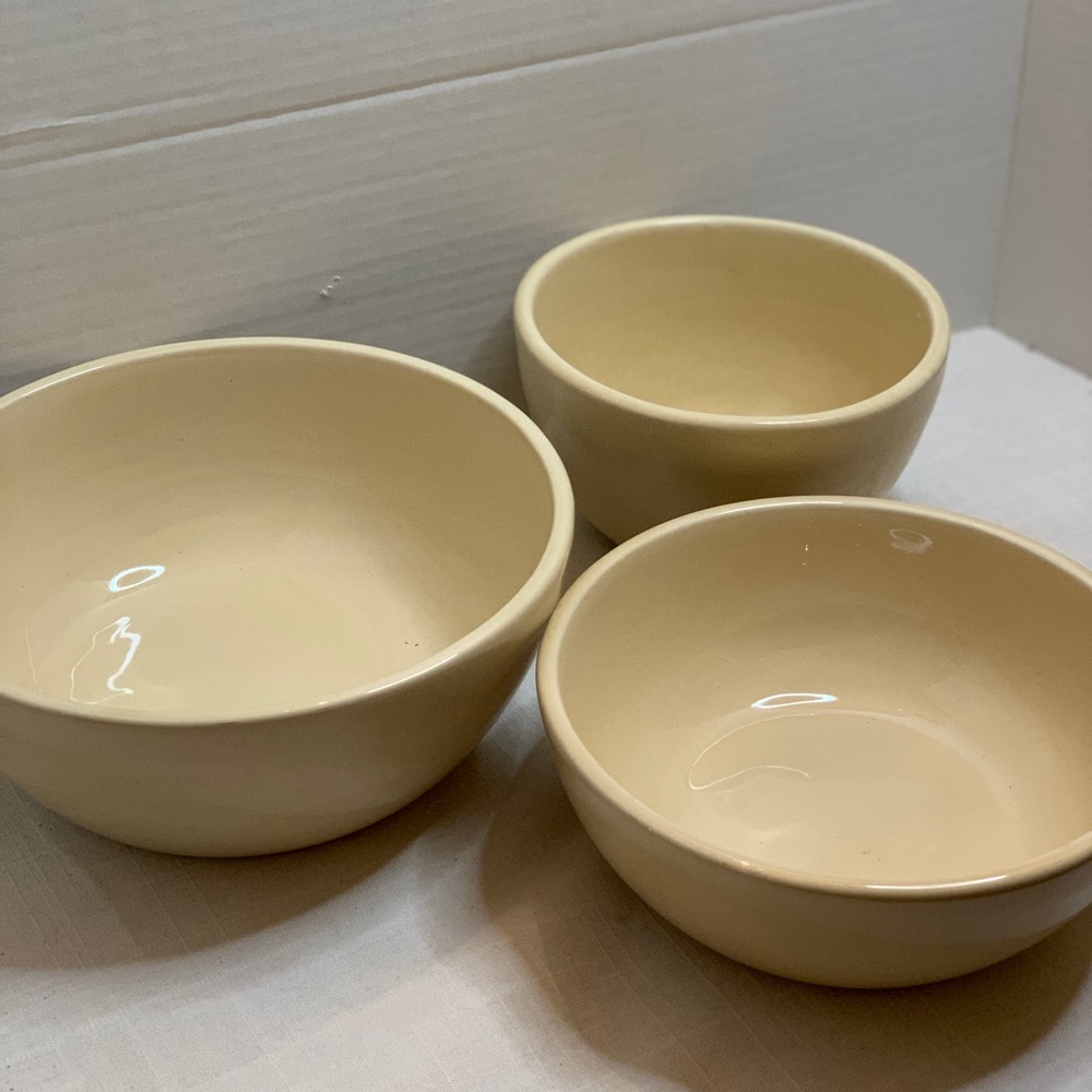 POTTERY BARN BOWL SET  | 3 piece nesting bowl set